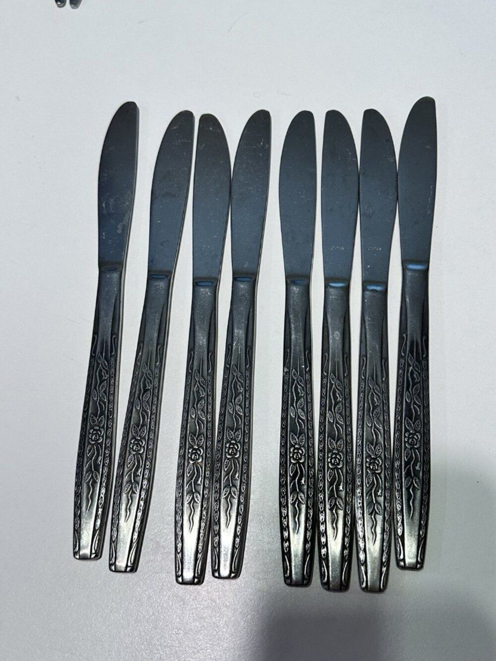 38 pc Vintage MCM Interpur INR7 Stainless Flatware Spoons Forks Knives Floral - Picture 6 of 7